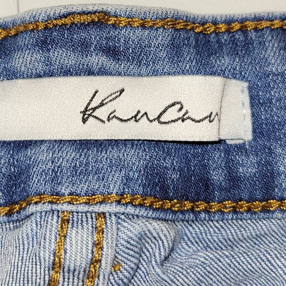 KanCan Distressed Cuffed Hem Jean Shorts Stretch Size W9 28 Blue Casual Denim - Picture 4 of 7